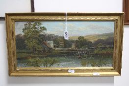 ROBERT ALLAN, Streatley Mill in The Thames, oil on canvas, signed and dated lower right, signed