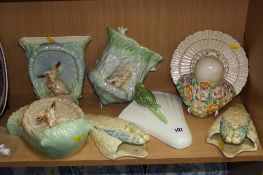 SEVEN VARIOUS WALL POCKETS, to include Sylvac, Kensington Ware, Solion Ware etc (7)