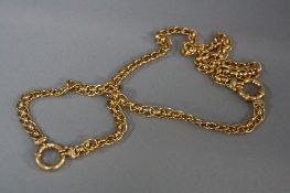 A MODERN HOLLOW OPEN LINK BRACELET AND NECKLET SET, necklet measuring approximately 420mm in length,