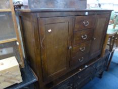 A MODERN DARKWOOD SIDEBOARD