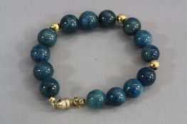 A 9CT CLASP BLUE STONE BRACELET