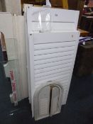 SEVEN VARIOUS MODERN SWING DOORS, and two chairs (9)