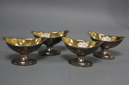 A SET OF FOUR GEORGIAN SILVER PLATE ON COPPER SALTS