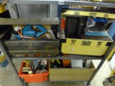 FOUR BOXES OF MISCELLANEOUS TOOLS, etc