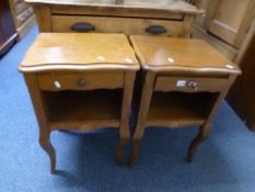 A PAIR OF MODERN BEDSIDE UNITS, with single drawers