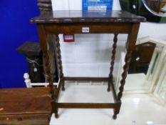 AN OAK BARLEY TWIST OCCASIONAL TABLE