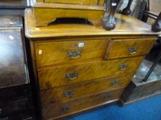 A VICTORIAN SATINWOOD CHEST, of two short and three long drawers, approximate size width 96cm x
