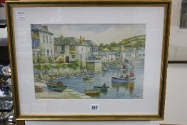 VICTOR. T.H., two watercolours, 'Harbour cottage, Mousehole', approximately 25.5cm x 36.5cm and '