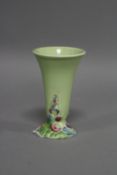 A CLARICE CLIFF FOR NEWPORT POTTERY 'MY GARDEN' BUD VASE, green transfer printed marks, height