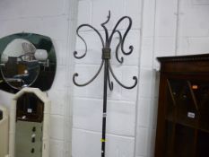 A METAL COAT STAND, and a similar wall mirror (2)