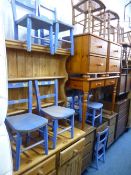 SIX PAINTED CHILDS CHAIRS