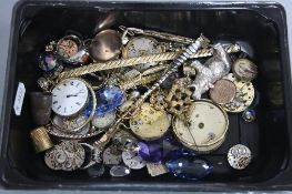 A BAG OF ASSORTED WATCH PARTS