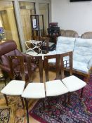 SIX DINING CHAIRS, a nest of three tables, occasional tables, stools, etc (14)