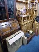 A QUANTITY OF OCCASIONAL/MISCELLANEOUS ITEMS, to include a rush seated child's chair, towel rail,