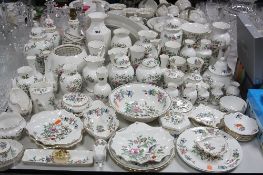 AYNSLEY 'PEMBROKE' PATTERN GIFTWARE, including vases and covers, trinket boxes, pin dishes, bowls