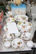 A ROYAL WORCESTER 'EVESHAM' PATTERN DINNER SERVICE, six settings (over 30 pieces)