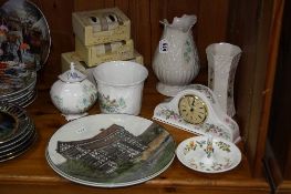 ASSORTED CERAMICS, including two Royal Doulton plates, boxed Aynsley and Belleek (11)
