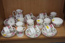 ROYAL WORCESTER 'ROYAL GARDEN' COFFEEWARES, (27) (one cup broken handle)