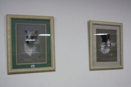 DOROTHY S HALLETT (fl.1913-1930), dog portrait studies Ricky and Tiny, pastel, both signed lower