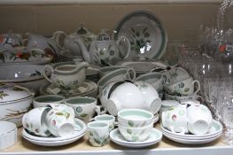 A WOODS WARE 'CLOVELLY' PATTERN COMPREHENSIVE DINNER SERVICE, (over 80 pieces)