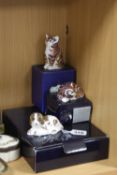 A BOXED ROYAL CROWN DERBY COLLECTORS GUILD PAPERWEIGHT, 'Scruff', and two other Royal Crown Derby