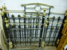 TWO BRASS AND METAL 4' 6' BED ENDS, and two similar single bed ends (4)