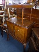 A WALNUT COCKTAIL/DRINKS CABINET, and a coffee table (sd) (2)