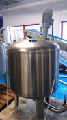 1 x S/s pan approx. 300 litre with mixing. Bottom centre discharge. 900 mm diameter. 900 mm tall.