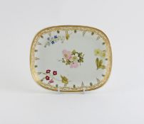 A Swansea teapot stand, c.1815-17, painted probably by William Pollard with native flowers including