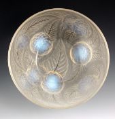 `Dahlia` no.384 a Lalique frosted opalescent glass bowl designed by Rene Lalique, cast R Lalique