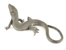 A bronze model of a lizard, 15.8cm long