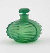 `Camille` No.516 a Lalique green glass perfume bottle and stopper designed by Rene Lalique, cast