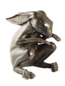 A bronze model of a hare, 40cm high, 40.3cm long