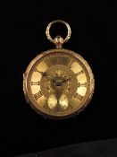 An 18ct gold lever watch, signed Thomas Bell, Gt. Crosby, no. 1879 on the three quarter plate