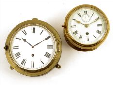 A bulkhead timepiece, white enamel dial, subsidiary seconds, going barrel movement with lever