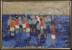 Willering Epko, Soccer Players, Oil Painting Artist: Willering Epko, French (1928 - ) Title:
