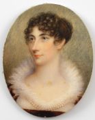 ? English School c.1800 Portrait of a gentleman and a lady A pair in a double case Each 69 x 54mm (