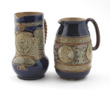 `Lord Nelson Born 1758-died 1805` a Royal Doulton stoneware commemorative jug, cast in low relief