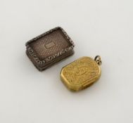 An early-Victorian silver vinaigrette, by Francis Crump, London 1839, rectangular form, engine-