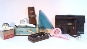 Two vintage Morphy-Richards hairdryers; a Ritter “Schneidboy” Universal Mincer; a Paquet