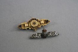 A 9CT VICTORIAN BROOCH, with a RAF brooch (2)