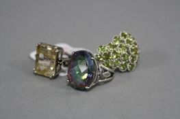 THREE MIXED SILVER RINGS (3)