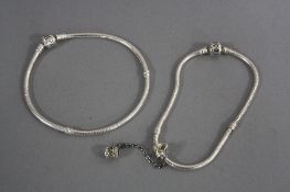 TWO SILVER PANDORA BRACELETS (2)