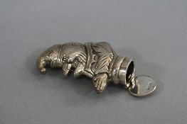 A NOVELTY PUNCH SILVER VESTA