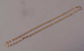 A neckchain of bar and rope marine links in 9ct rose gold, approximate length 40cm,