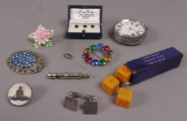 A Victorian pocket watch by H Stone of Leeds in an open faced silver case with English lever