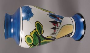 A Wedgwood mei ping vase based on an original design by Clarice Cliff,