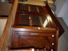 A mahogany and glazed two door bookcase top together with a mahogany and beech corner cupboard