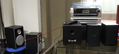 A Steepletone music system including record deck,