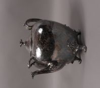 A late Victorian/early 20th century EPNS teapot of large size with domed cover and all over